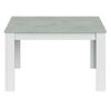 Mesa Comedor Extensible Plutón Estilo Moderno Color Blanco Y Cemento 140-190x90x78 Cm