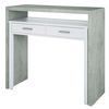 Mesa Escritorio Extensible Plutón Consola Moderna Color Blanco Y Cemento 99x36x88 Cm