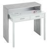 Mesa Escritorio Extensible Plutón Consola Moderna Color Blanco Y Cemento 99x36x88 Cm