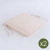 Pack De 2 Cojines Para Sillas De Jardín Color Beige | Repelente Al Agua Y Desenfundable  | Tamaño 44x44x5 Cm