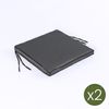 Pack De 2 Cojines De Textilene Color Negro Para Sillas De Exterior | Tela Antimanchas | Desenfundable | Tamaño 44x44x5 Cm