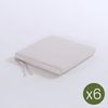 Pack 6 Cojines Para Sillas De Jardín Olefin Color Crudo | No Pierde Color | Desenfundable | Tamaño 44x44x5 Cm