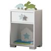 Cabezal Con Mesita Infantil Color Blanco Dormitorio Shine Estrella Gris Habitación