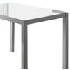 Mesa Cristal Blanca Cocina Rectangular Moderna Fija Salón Comedor Patas Gris 110x75x75