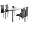 Mesa Cristal Blanca Cocina Rectangular Moderna Fija Salón Comedor Patas Gris 110x75x75