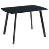 Mesa Fija Vidrio Cristal Negro Salón Algar Comedor Patas Negras Estilo Moderno 120x80x76