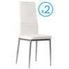 Pack 2 Sillas Corpa Estilo Moderno Color Blanco Patas Gris Metal Comedor Salón 98x47x42