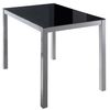 Mesa Cocina Negra Vidrio Cristal Salón Comedor Rectangular Moderna Patas Gris Fija 110x75x75