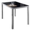 Mesa Cocina Negra Vidrio Cristal Salón Comedor Rectangular Moderna Patas Gris Fija 110x75x75