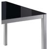 Mesa Cocina Negra Vidrio Cristal Salón Comedor Rectangular Moderna Patas Gris Fija 110x75x75