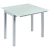 Mesa Vidrio Cristal Templado Blanco Rectangular Extensible Cocina Patas Gris 95x76x55/75/95