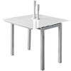 Mesa Vidrio Cristal Templado Blanco Rectangular Extensible Cocina Patas Gris 95x76x55/75/95