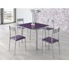 Mesa Cristal Templado Cocina Color Morado Rectangular Extensible Vidrio 95x76x55/75/95