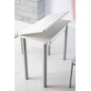 Mesa Blanca Plegable Cocina Mijas Cajón Funcional Patas Gris Plata 80x40-80