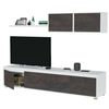 Conjunto Salón Industrial Mueble Modular Tv Mesa Centro Mesa Comedor Estantería Blanco Óxido