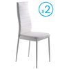 Pack 2 Sillas Clady Comedor Salon Blanco Moderno Cocina Estilo Contemporaneo Polipiel  98x47x41