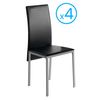 Pack 4 Sillas Comedor Salon Estilo Contemporaneo Saona Negro Cocina Modernas Polipiel 97x51x42