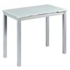 Mesa Cocina Cristal Extensible Color Blanco Estilo Moderno Comedor 100-140x76x60