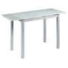 Mesa Cocina Cristal Extensible Color Blanco Estilo Moderno Comedor 100-140x76x60