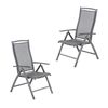 Pack De 2 Sillones Reclinables Para Exterior De Aluminio Antracita Y Textilene | Tamaño: 60x76x110 Cm |