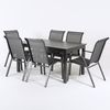 Conjunto Para Terraza De Mesa Extensible Y Seis Sillones Apilables -