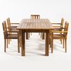 Conjunto De Jardín De Madera Teca Grado A | Mesa Extensible 180/240 Cm Y 6 Sillones Apilables