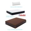 Pack Colchon Flex Dormilon Town Pocket 90x200 +  Canape Abatible Reforzado Wenge + Almohada Hipoalergenica