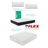 Pack Colchon Flex Dormilon Urban Visco 135x200 +  Canape Abatible Reforzado Blanco + 2 Almohadas Hipoalergenicas