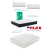 Pack Colchon Flex Dormilon Urban Visco 150x190 +  Canape Abatible Reforzado Blanco + 2 Almohadas Hipoalergenicas