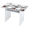 Muebles Cocina Blancos Y Gris Moderno (3 Armarios + Carrito Microondas + Mesa Plegable)