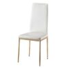 Pack 2 Sillas Comedor Blanco Polipiel Estructura Metalica Efecto Madera Estilo Moderno 98x42x48 Cm