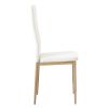 Pack 2 Sillas Comedor Blanco Polipiel Estructura Metalica Efecto Madera Estilo Moderno 98x42x48 Cm