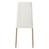 Pack 2 Sillas Comedor Blanco Polipiel Estructura Metalica Efecto Madera Estilo Moderno 98x42x48 Cm