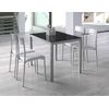 Pack Mesa Cristal Negro + 4 Sillas Blancas Cocina Estilo Moderno Comedor Comedor Salón