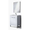 Mueble De Baño Y Espejo 2 Puertas Color Blanco Brillo Estilo Moderno 60x45 Cm Lavabo Cerámico Incluido