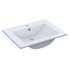 Mueble De Baño Y Espejo 2 Puertas Color Blanco Brillo Estilo Moderno 60x45 Cm Lavabo Cerámico Incluido