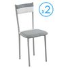 Pack 2 Sillas Sarín Color Blanco Y Gris Cocina Comedor Salón Estilo Moderno Mueble Poliuterano