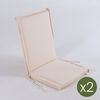 Pack De 2 Cojines Para Sillón De Jardín Reclinable Estándar Beige, Desenfundable, Tamaño 92x42x4 Cm