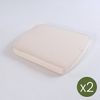 Pack De 2 Cojines En Forma Curva Para Sillas De Jardín, Color Beige, Repelente Al Agua, Desenfundable, Tamaño 45x47x5 Cm