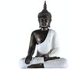 Figura De Buda Decoración En Color Blanco Rústico | 65 Cm De Alto