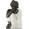 Figura De Buda Descansando En Color Blanco Rústico | 30 Cm De Alto