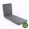 Pack 2 Cojines Para Tumbona De Exterior Olefin Color Gris, No Pierde Color, Desenfundable, Tamaño 190x60x10 Cm