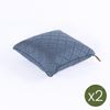 Pack 2 Cojines Decorativos Olefin Color Azul Para Exterior, No Pierde Color, Desenfundable, Tamaño 40x40x15 Cm