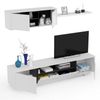 Pack Completo Muebles Salón Belus Color Blanco Comedor Estilo Moderno (mueble Modular + Mesa De Centro + Mesa Comedor)