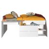 Cama Valky Melamina Miroytengo 90x200/190 Cm - Blanco Y Gris