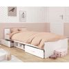 Cama Village Melamina Miroytengo 90x200 Cm - Blanco Y Gris