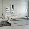 Cama Doble White Dormitorio Matrimonio Color Blanco Estilo Moderno Mueble 135-140x190 Cm