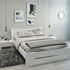 Cama Doble White Dormitorio Matrimonio Color Blanco Estilo Moderno Mueble 135-140x190 Cm