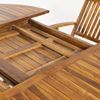 Conjunto De Exterior | Mesa Redonda Extensible 120/180 Cm Y 4 Sillones Plegables | Madera Teca Grado A