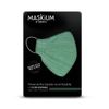 Mascarilla Tejida Reutilizable Con Filtro Desechable, Maskium R-9 De Color Verde Y Blanco Talla L